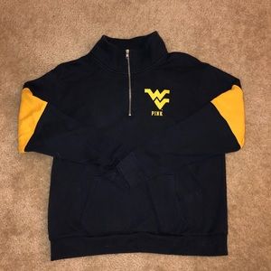 PINK West Virginia quarter zip up